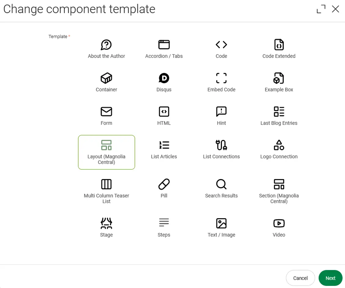 Component Chooser